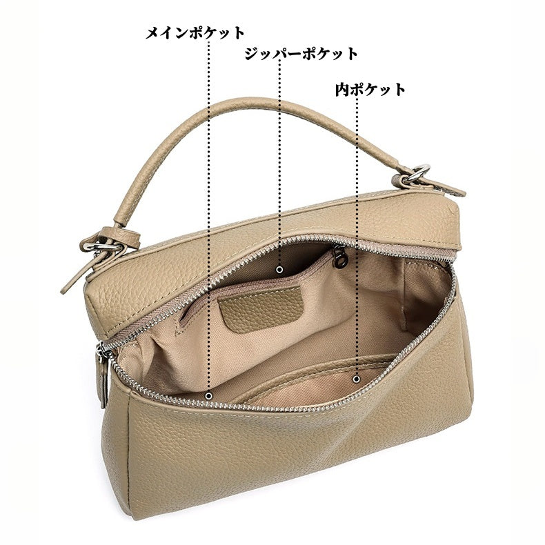 3WAY|レザーハンドバッグ|本革斜ショルダーバッグ|全4色
