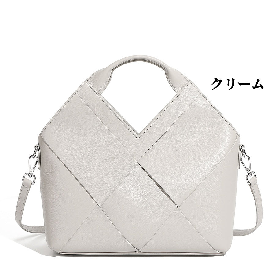 本革手編み斜め掛けショルダーバッグ