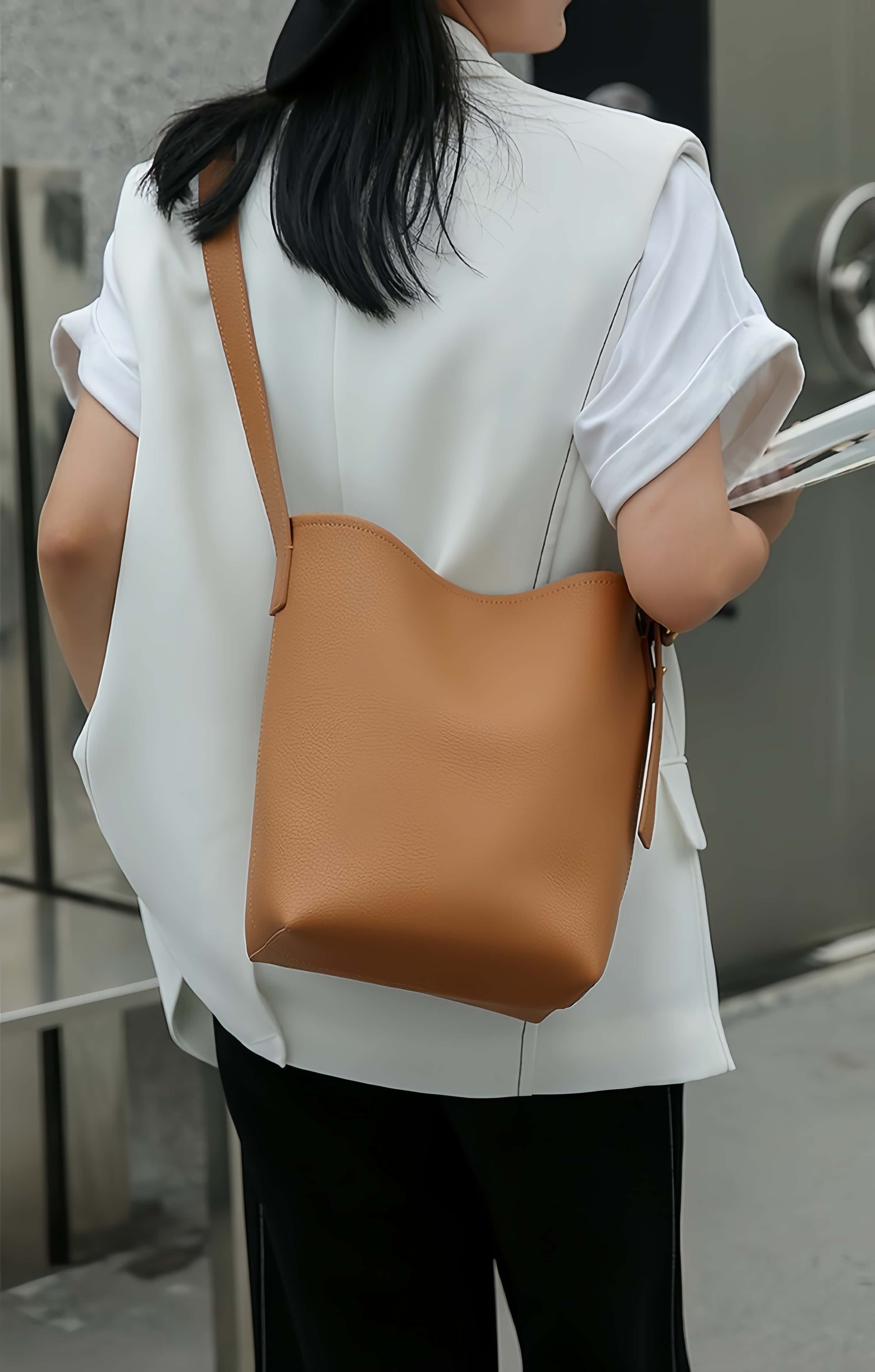 牛革バケツバッグ|牛革トートバッグ |片肩バッグ|斜め掛けバッグ