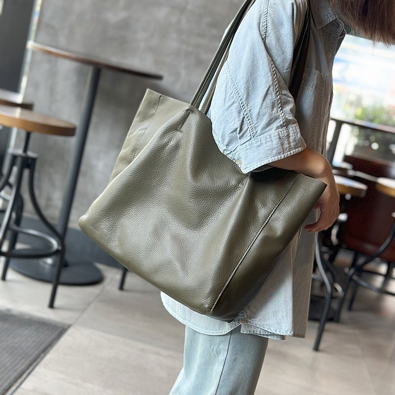 茶|黒|緑|牛革トートバッグ|牛革肩掛けバッグ|ビジネスバッグA4 サイズに対応