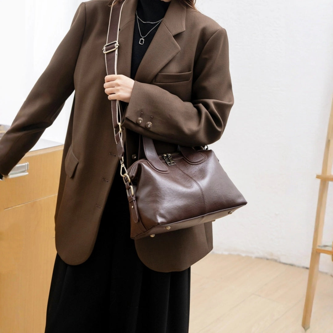 本革ハンドバッグ|3way牛革斜め掛けショルダーバッグ|軽量|全5色展開