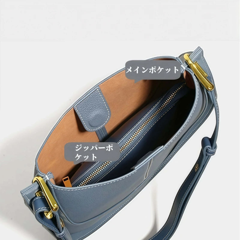 本革ショルダーバッグ|牛革ハンドバッグ|シンプルヴィンテージ|4色展開