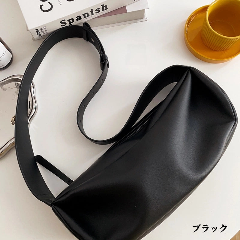 ユニセックス|本革クロワッサンバッグ|牛革ショルダーバッグ|全2色
