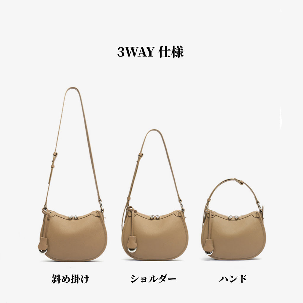 3WAY本革ショルダーバッグ|ハンドバッグ|シンプルヴィンテージ|4色展開
