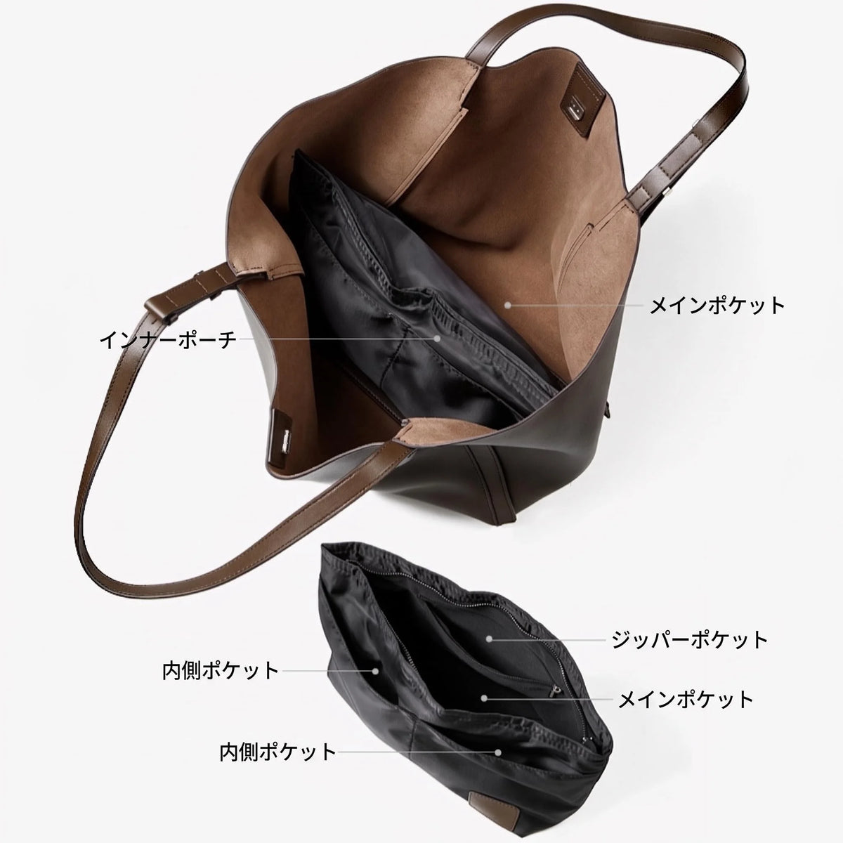 本革トートバッグ|牛革ソフトレザー|大容量|通勤|全4カラー|A4対応|縦型