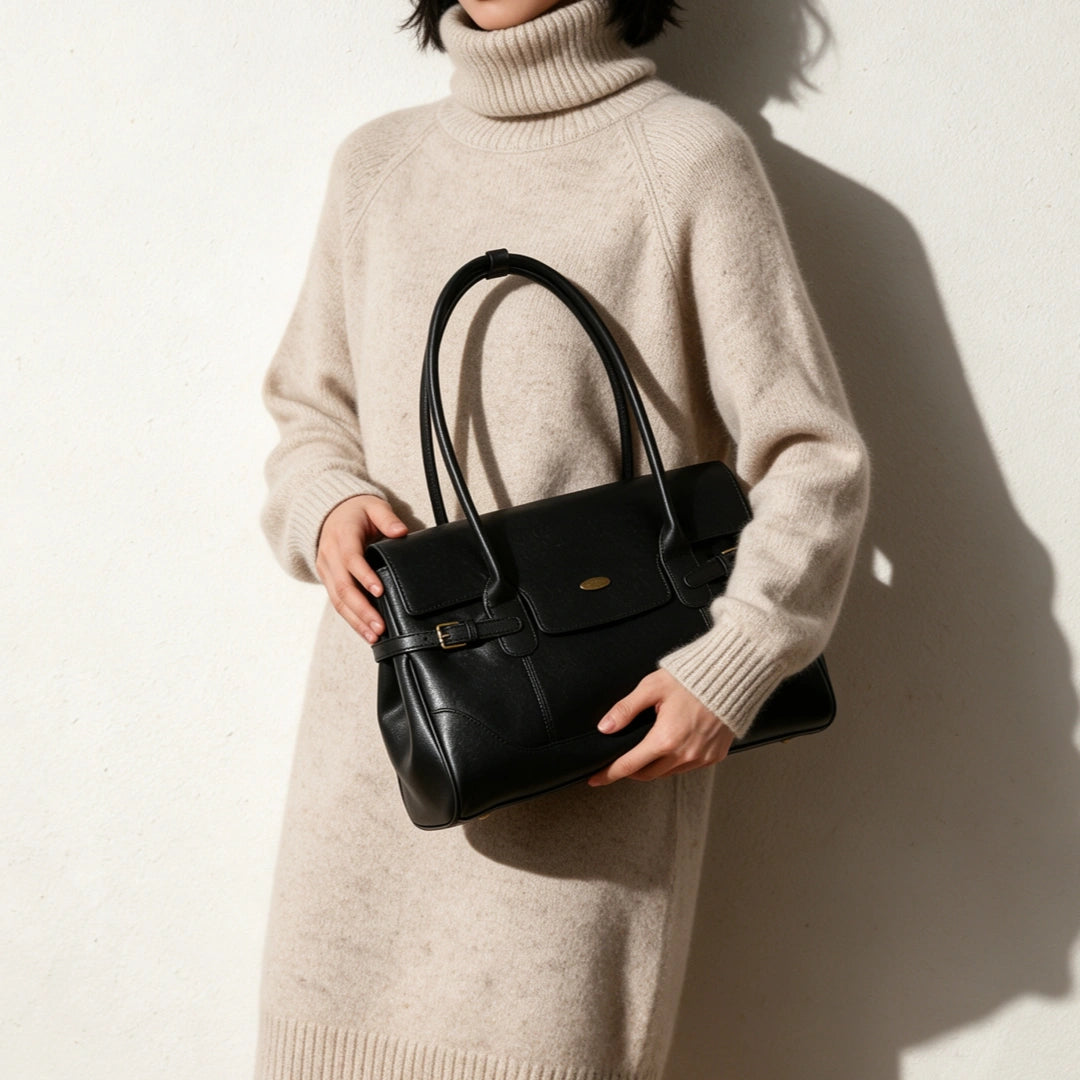 本革トートバッグ|牛革ハンドバッグ|通勤·大容量|全4色展開